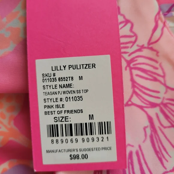 NWT Lilly Pulitzer Teagan Pajama Short Sleeve Top - Picture 9 of 12